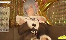 Rem cosplayer from Re:Zero playing with herself on Chaturbate - Cosplay Porn Tube